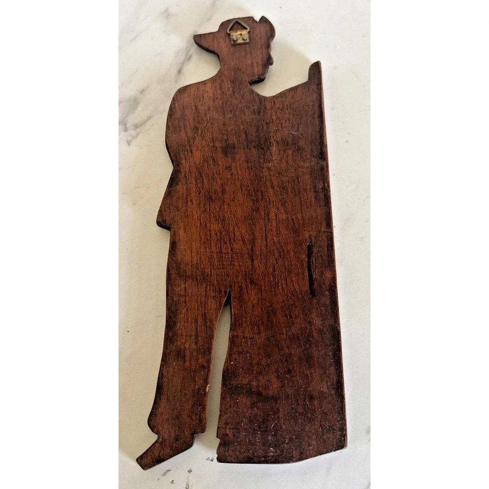 Primitive Wooden Folk Art Hanging Silhouettes MCM 9.5